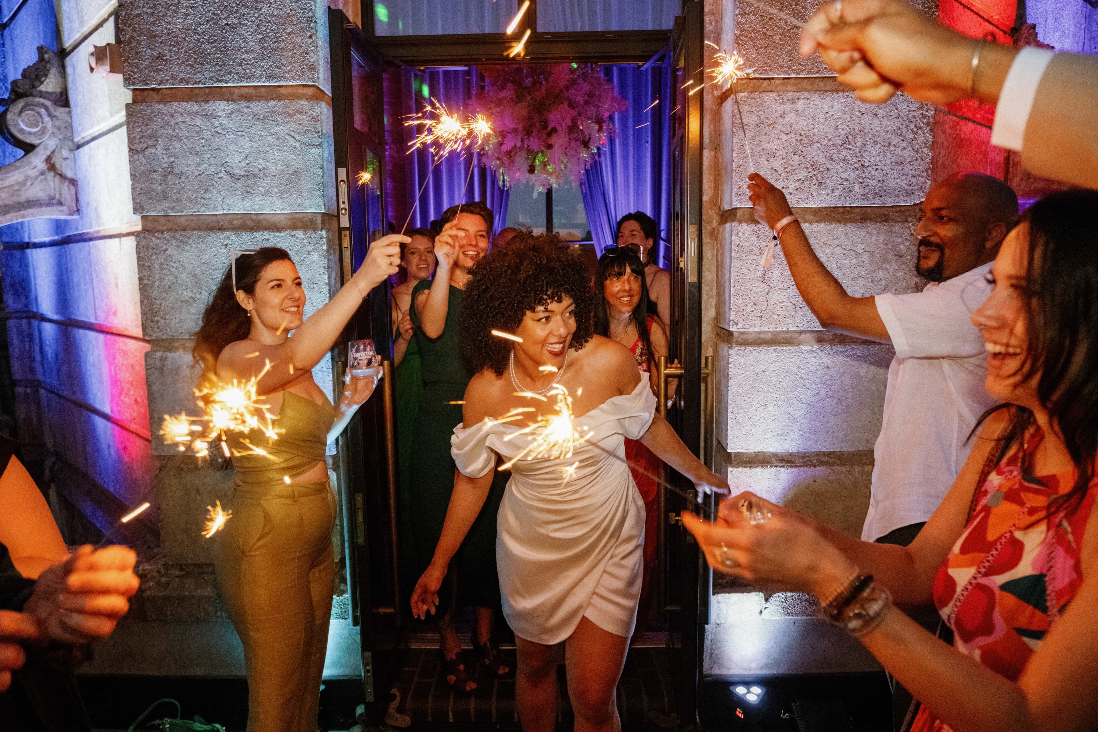 Jade and Tom’s modern vouge-ish Brixton wedding at Lambeth Town Hall, captured on film with bold city elegance.